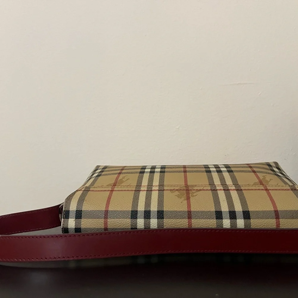 Burberry Tan and Red Shoulder Bag with Classic Plaid - Picture 6 of 10